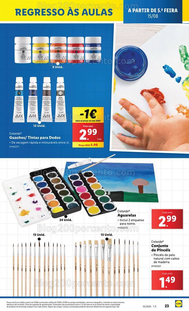 Antevisão Folheto LIDL Regresso às Aulas Promoções de 15 a 21 agosto