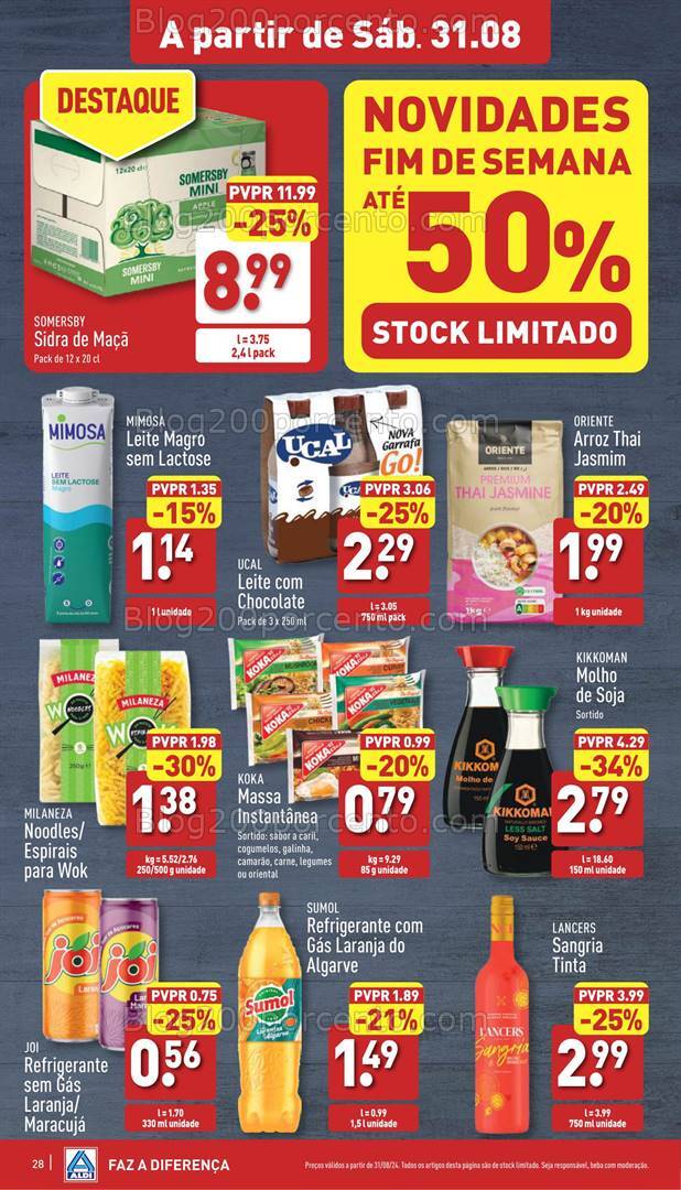 Antevisão Folheto ALDI Promoções de 28 agosto a 3 setembro