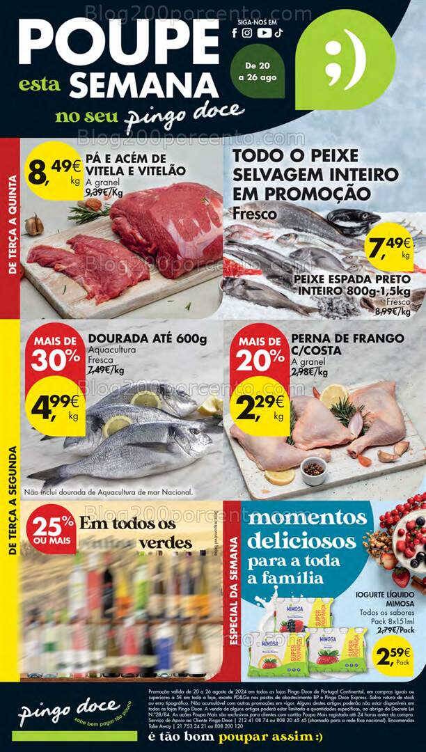 Antevisão Folheto PINGO DOCE Promoções de 20 a 26 agosto