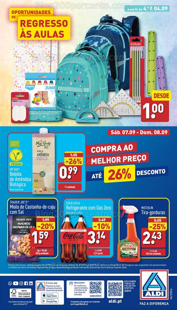 Antevisão Folheto ALDI Promoções de 4 a 10 setembro