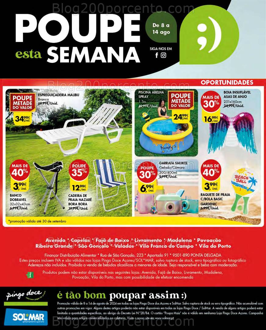Antevisão Folheto PINGO DOCE Bazar Açores Promoções de 8 a 14 agosto