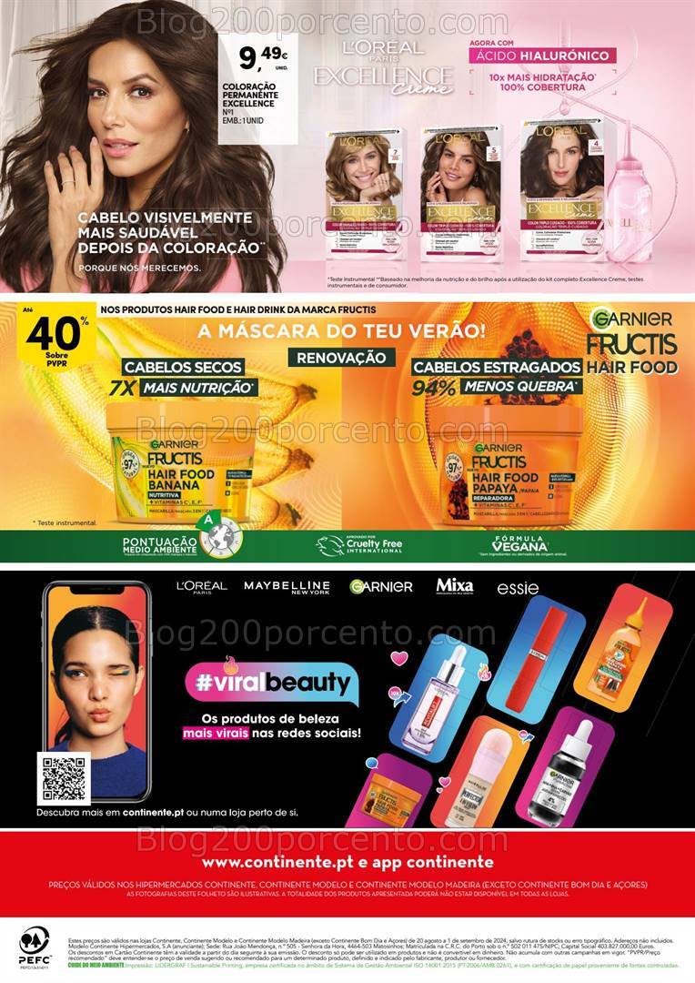 Antevisão Folheto CONTINENTE Beleza Promoções de 20 agosto a 1 setembro