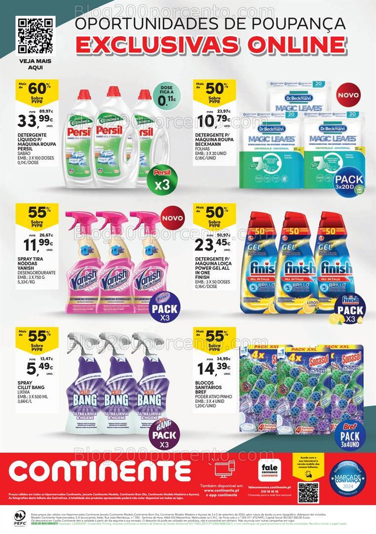 Antevisão Folheto CONTINENTE Especial Limpeza Promoções de 3 a 15 setembro