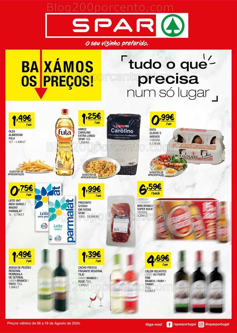 Antevisão Folheto SPAR Promoções de 6 a 18 agosto
