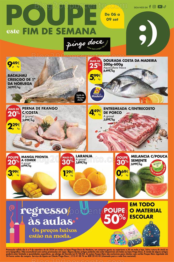 Antevisão Folheto PINGO DOCE Madeira Promoções Fim de Semana - 6 a 9 setembro