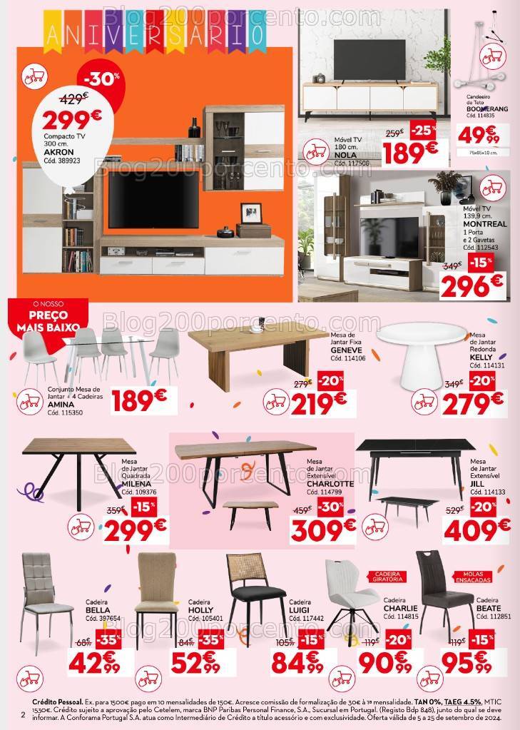 Antevisão Folheto CONFORAMA Aniversário Promoções de 5 a 25 setembro