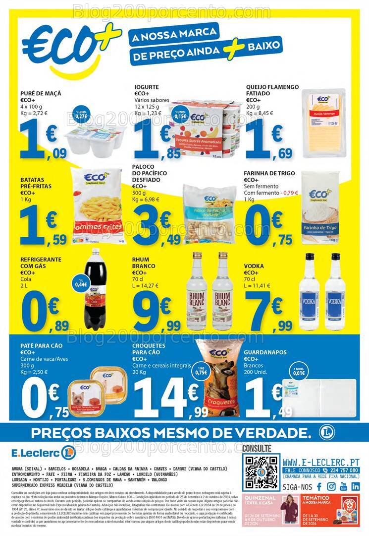 Antevisão Folheto E-LECLERC Marca Própria Promoções de 26 setembro a 2 outubro