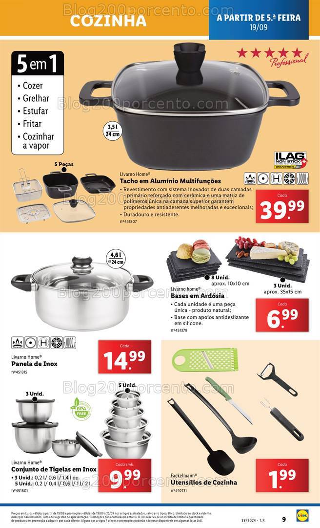 Antevisão Folheto LIDL Bazar Cozinha Promoções a partir de 19 setembro