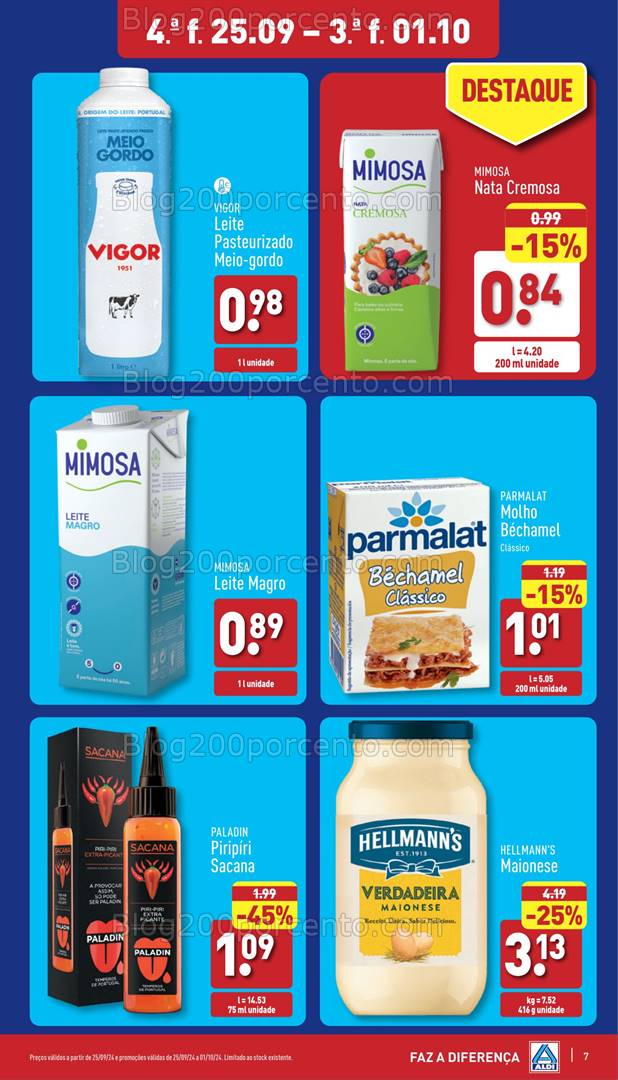 Antevisão Folheto ALDI Promoções de 25 setembro a 1 outubro