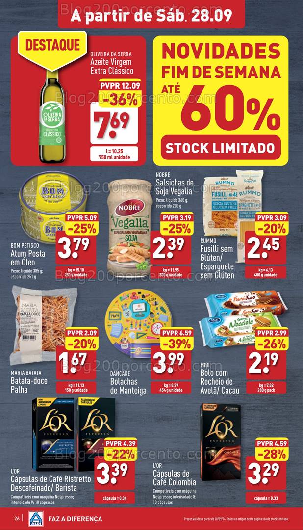 Antevisão Folheto ALDI Promoções de 25 setembro a 1 outubro