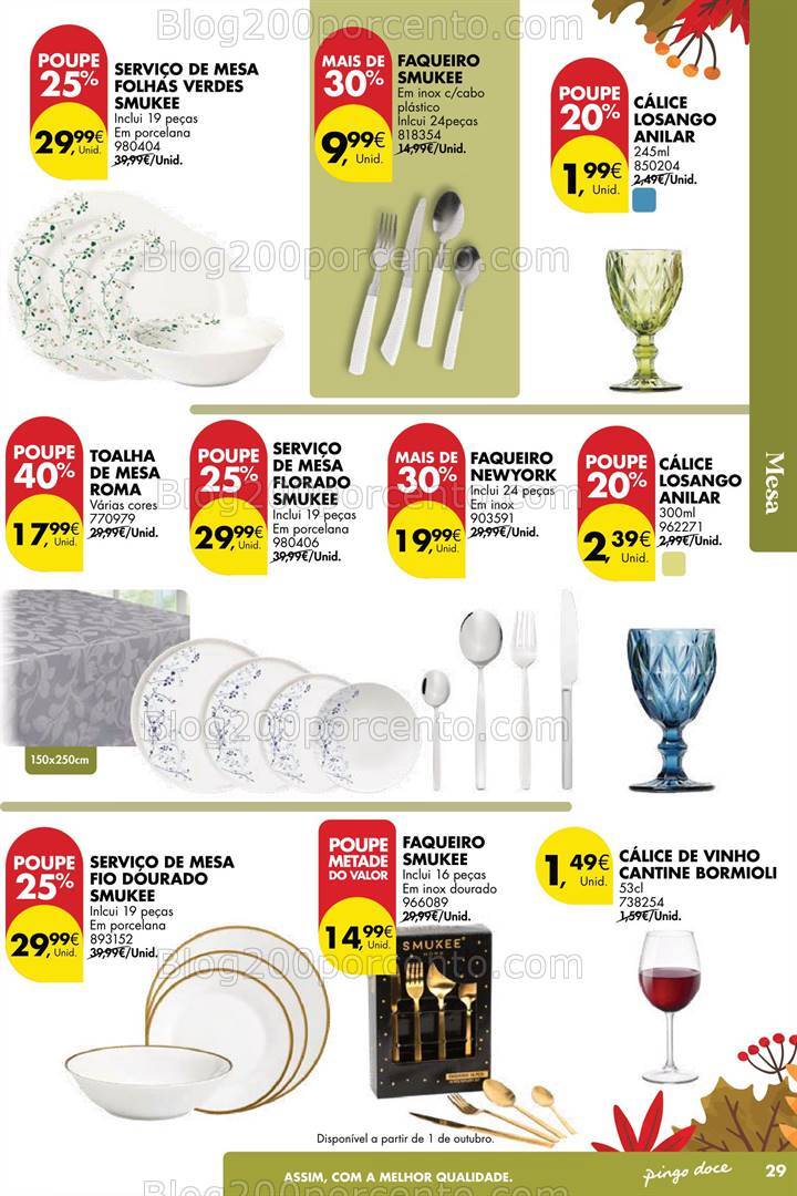 Antevisão Folheto PINGO DOCE Bazar Outono Promoções de 24 setembro a 21 outubro