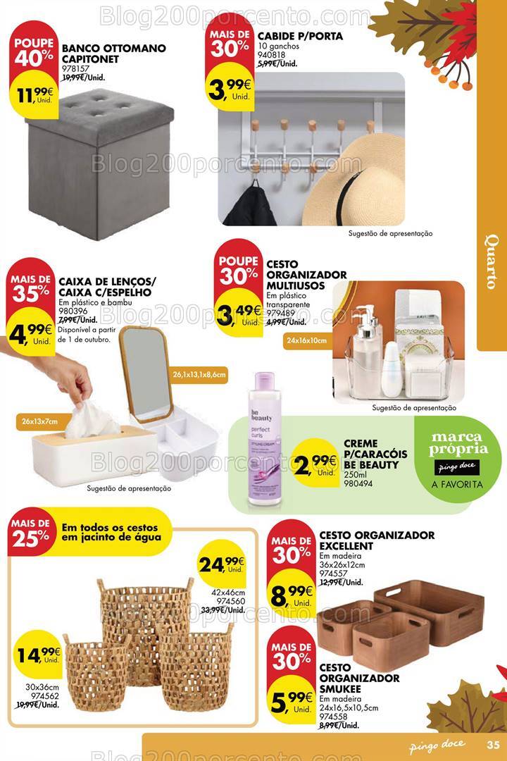 Antevisão Folheto PINGO DOCE Bazar Outono Promoções de 24 setembro a 21 outubro