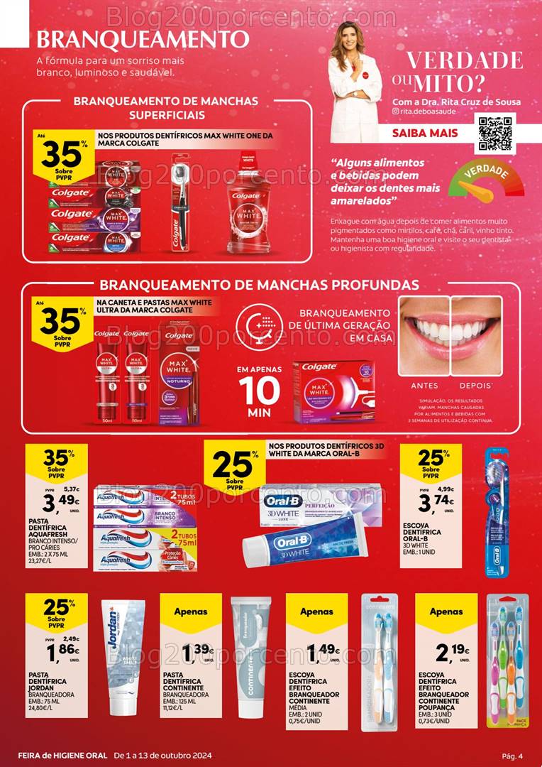 Antevisão Folheto CONTINENTE Feira Higiene Oral Promoções de 1 a 13 outubro