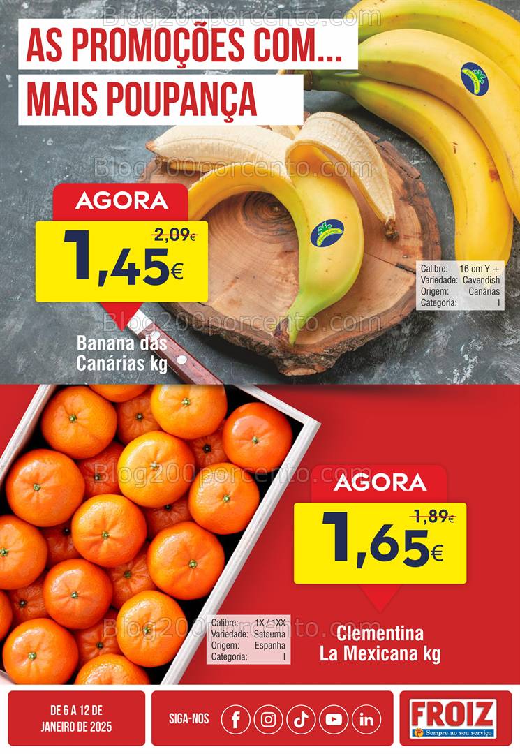 Antevisão Folheto FROIZ Promoções de 6 a 12 janeiro