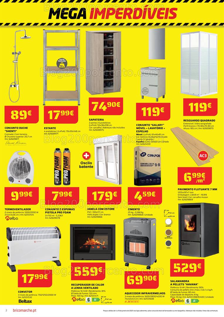 Antevisão Folheto BRICOMARCHÉ Mega Imperdíveis Promoções de 4 a 19 janeiro