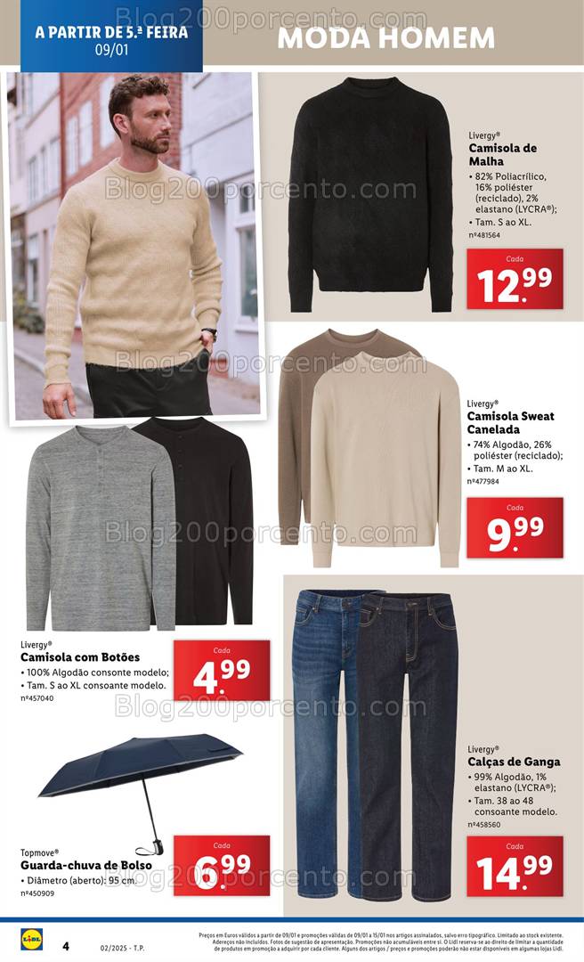 Antevisão Folheto LIDL Bazar Moda Promoções a partir de 9 janeiro