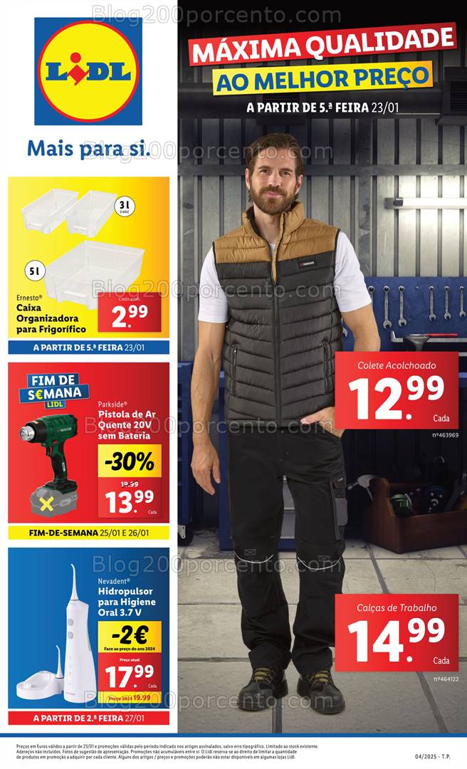 Antevisão Folheto LIDL Ferramentas Parkside Promoções a partir de 23 janeiro