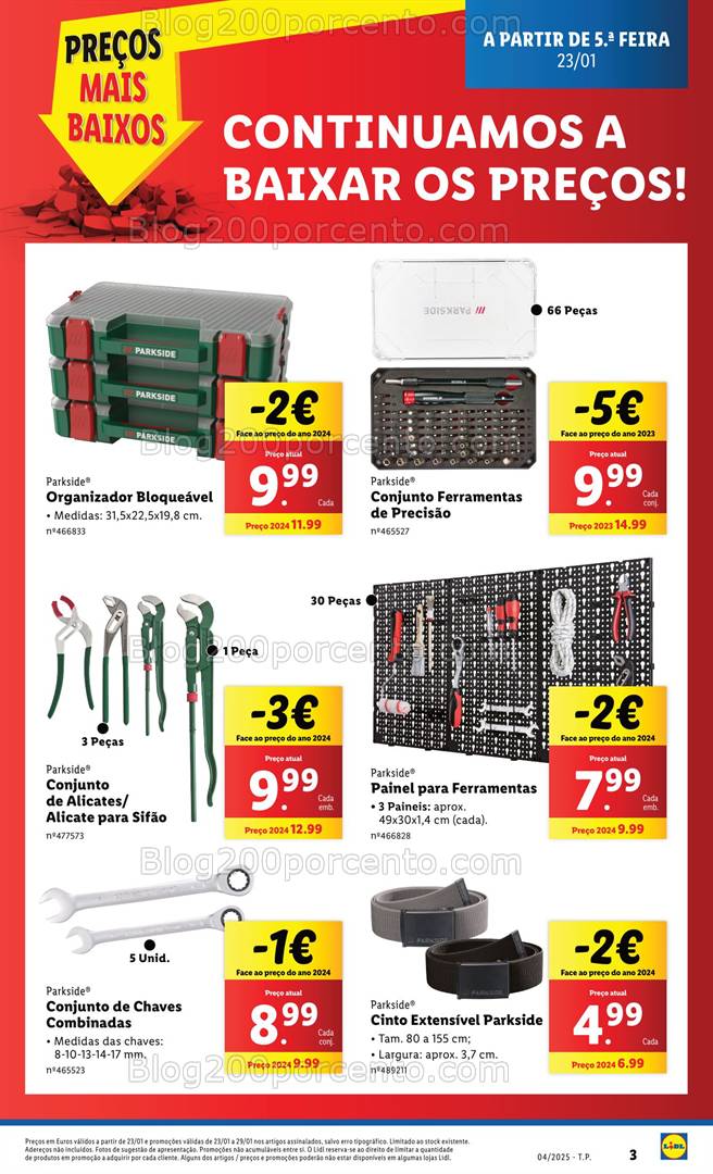 Antevisão Folheto LIDL Ferramentas Parkside Promoções a partir de 23 janeiro