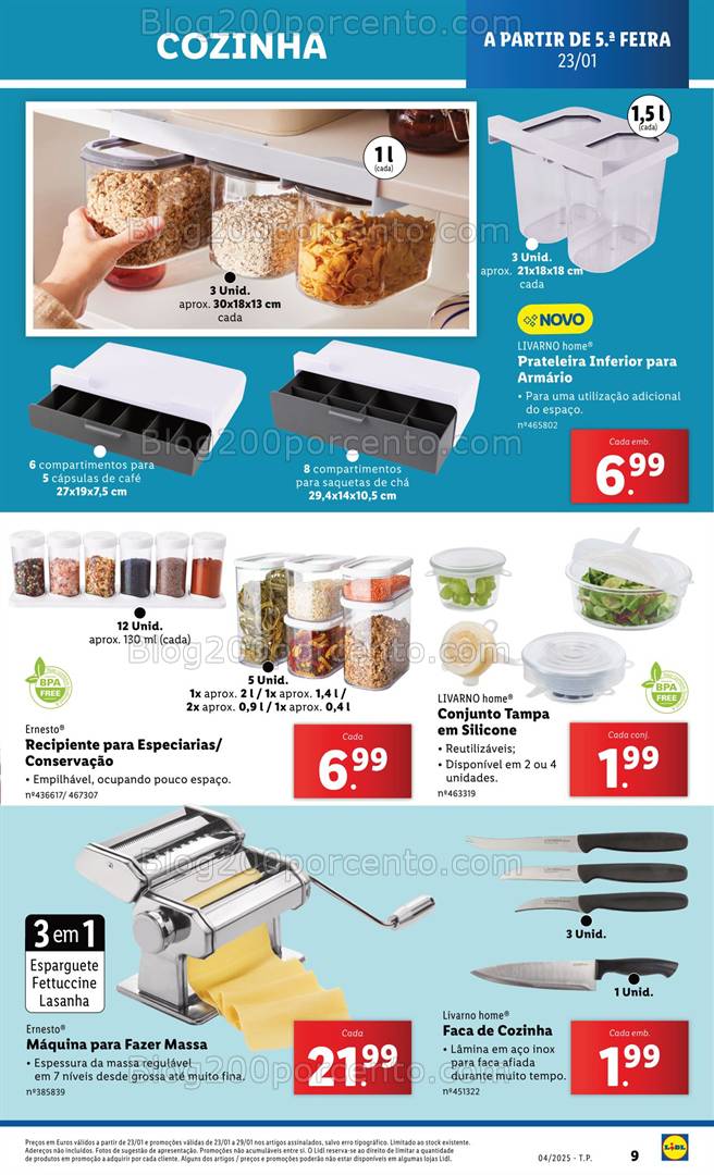 Antevisão Folheto LIDL Especial Bazar Cozinha Promoções a partir de 23 janeiro