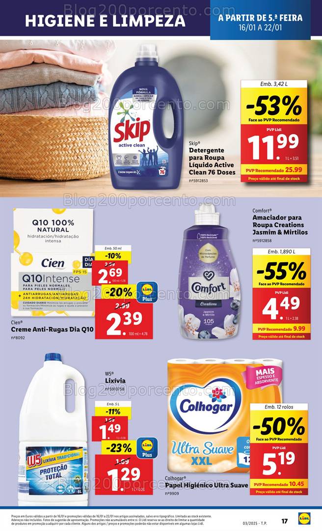 Antevisão Folheto LIDL Promoções de 16 a 22 janeiro