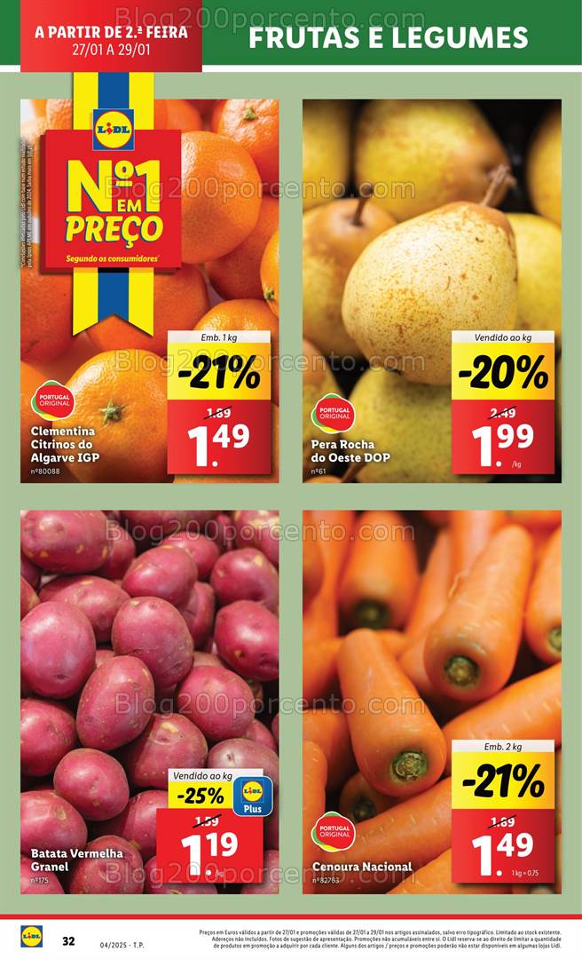 Antevisão Folheto LIDL Supermercado Promoções de 27 a 29 janeiro