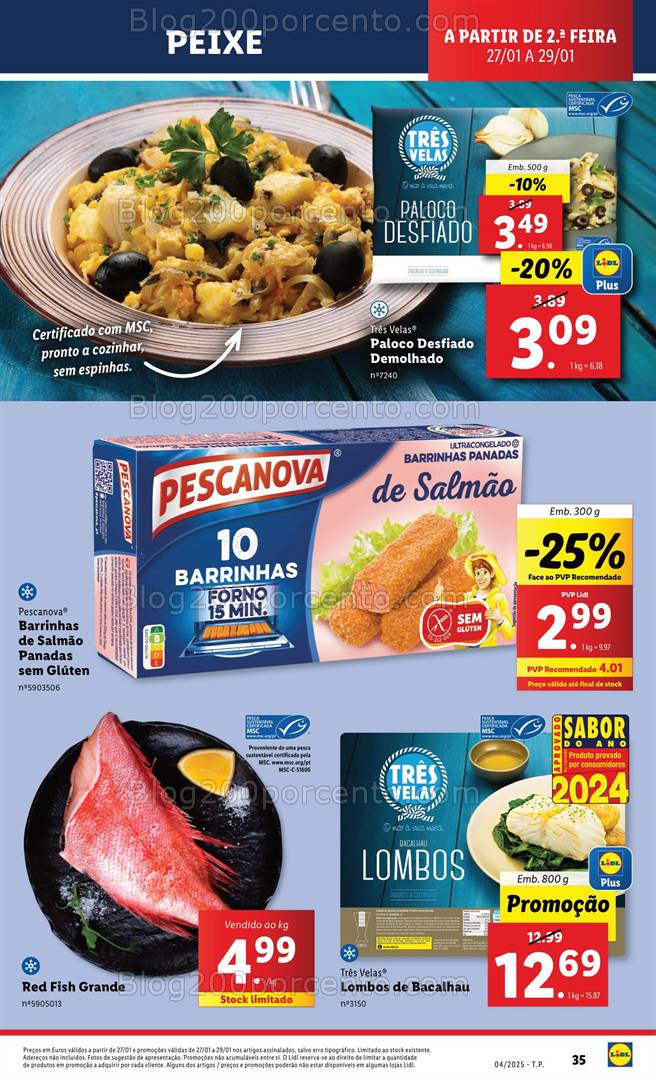 Antevisão Folheto LIDL Supermercado Promoções de 27 a 29 janeiro