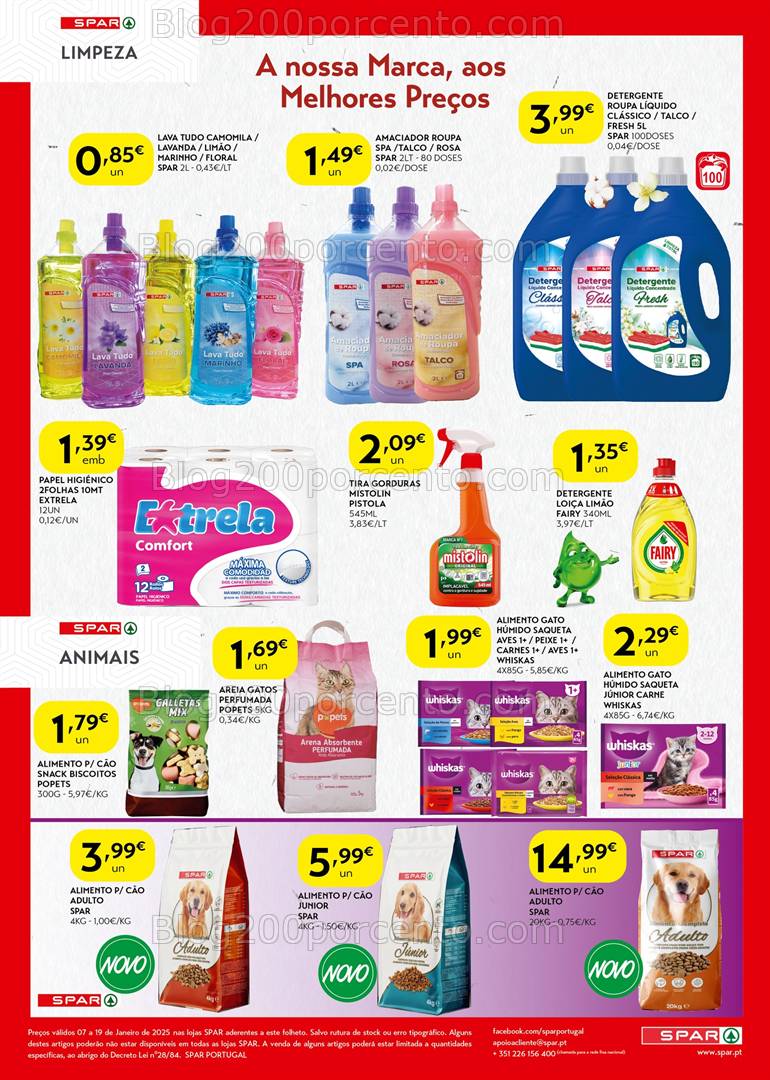 Antevisão Folheto SPAR Promoções de 7 a 19 janeiro