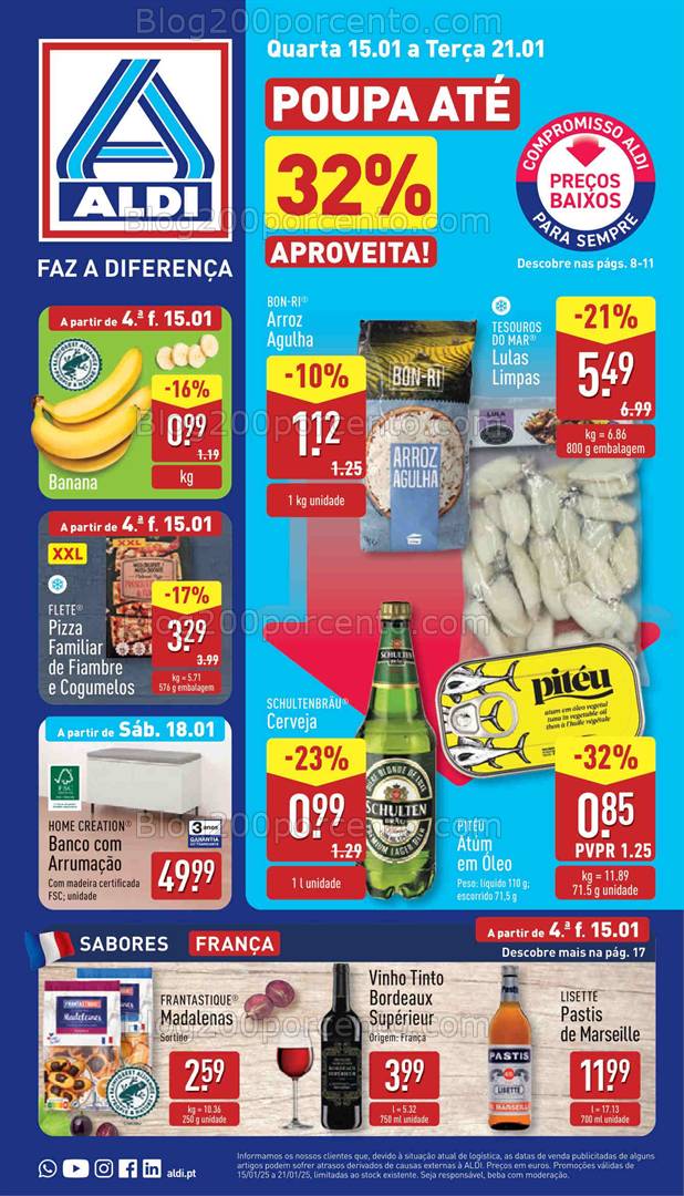 Antevisão Folheto ALDI Promoções de 15 a 21 janeiro