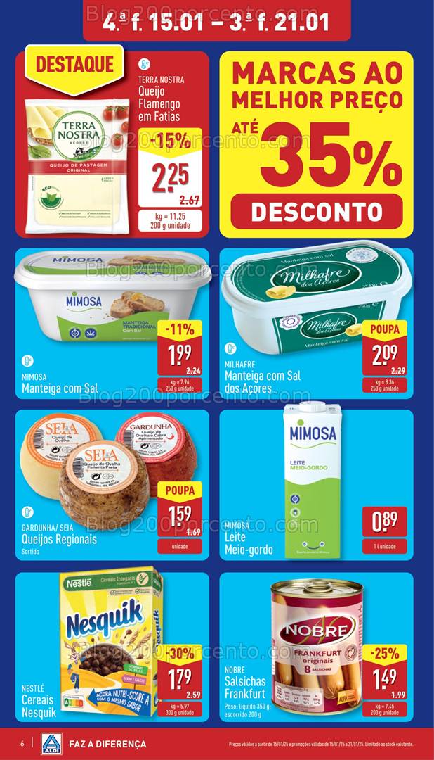 Antevisão Folheto ALDI Promoções de 15 a 21 janeiro