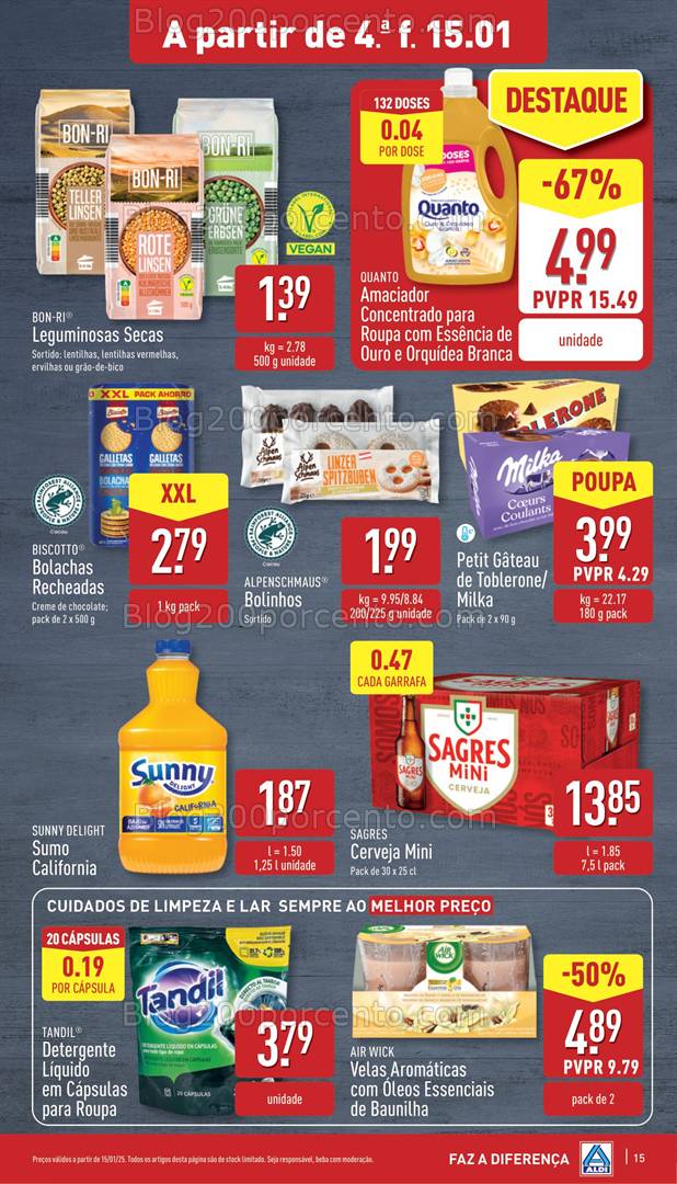 Antevisão Folheto ALDI Promoções de 15 a 21 janeiro