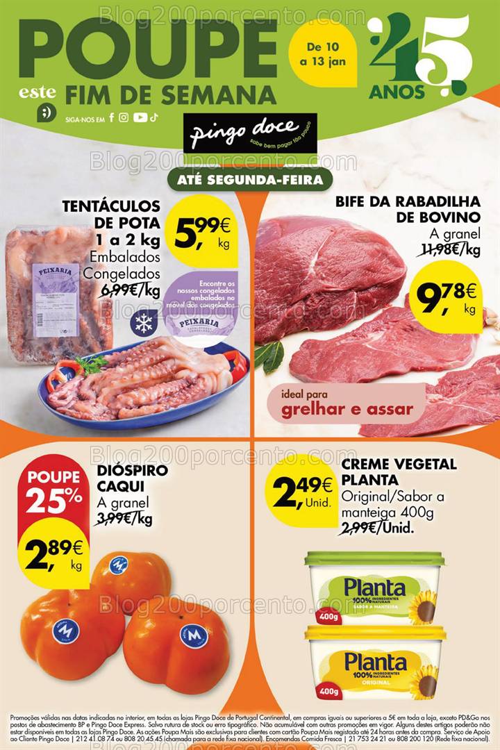 Antevisão Folheto PINGO DOCE Promoções Fim de Semana - 10 a 13 janeiro