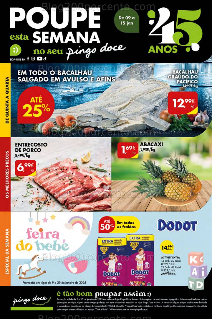 Antevisão Folheto PINGO DOCE Açores Promoções de 9 a 15 janeiro