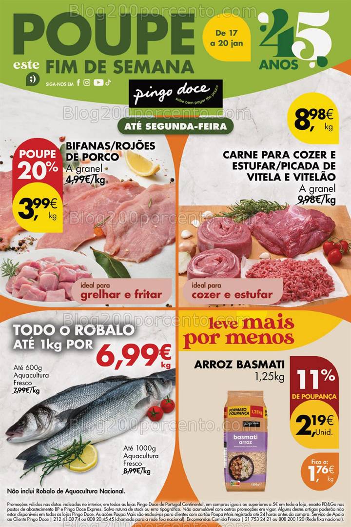 Antevisão Folheto PINGO DOCE Promoções Fim de Semana - 18 e 19 janeiro