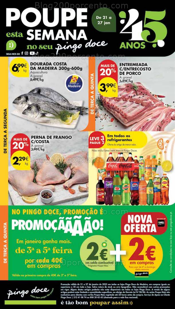 Antevisão Folheto PINGO DOCE Madeira Promoções de 21 a 27 janeiro