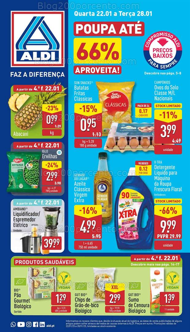 Antevisão Folheto ALDI Promoções de 22 a 28 janeiro