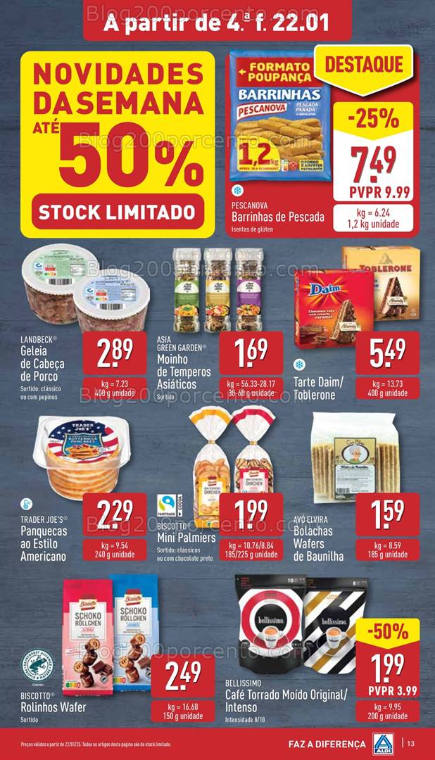 Antevisão Folheto ALDI Promoções de 22 a 28 janeiro