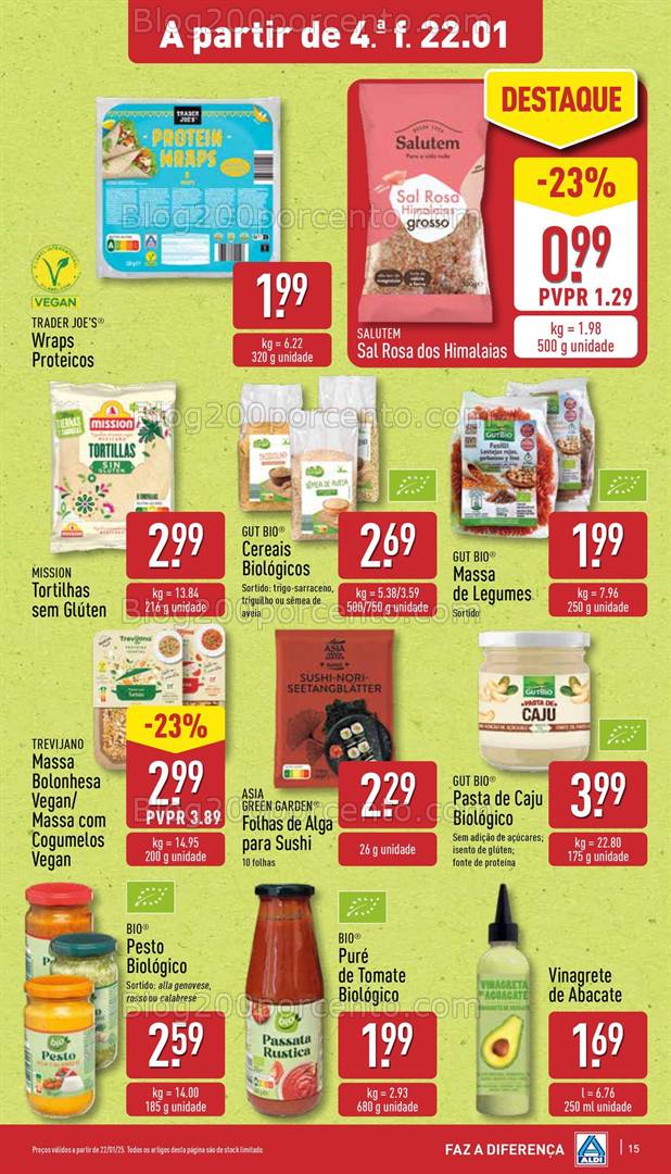 Antevisão Folheto ALDI Promoções de 22 a 28 janeiro