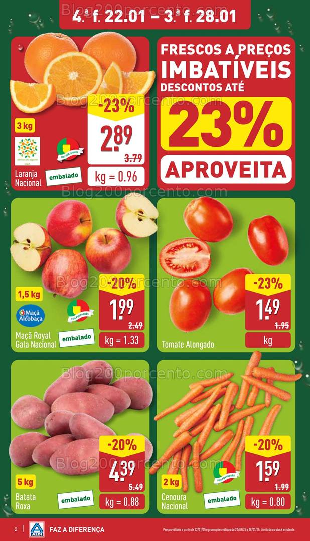 Antevisão Folheto ALDI Promoções de 22 a 28 janeiro