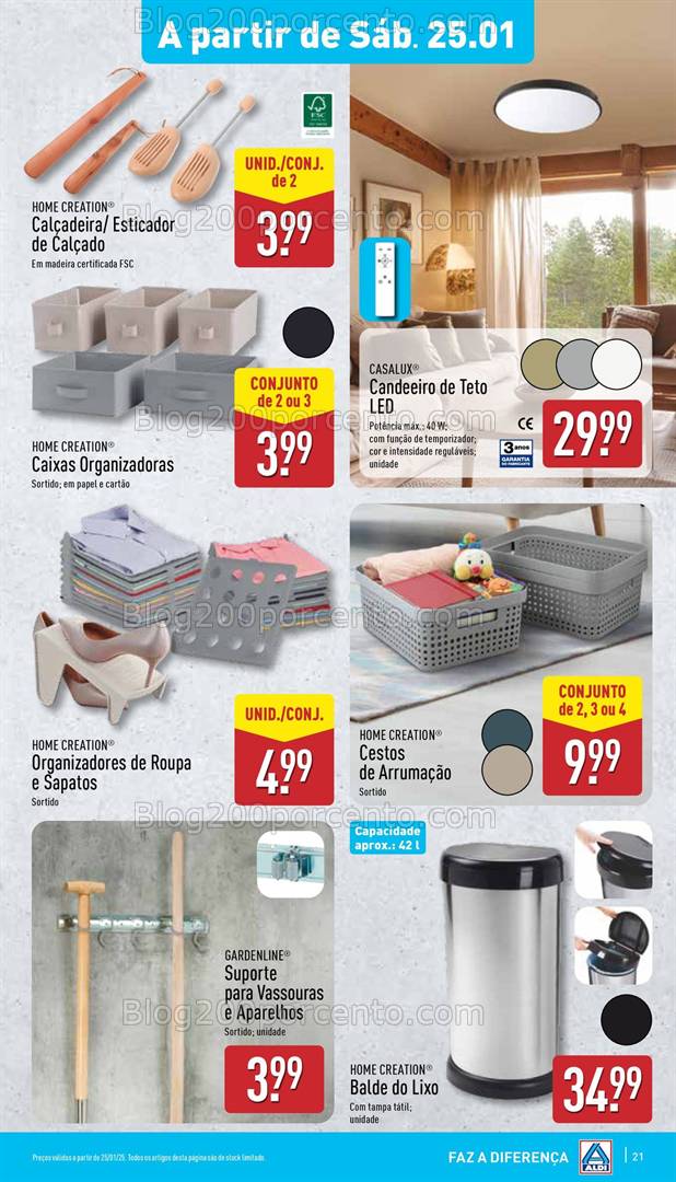 Antevisão Folheto ALDI Bazar Promoções a partir de 25 janeiro