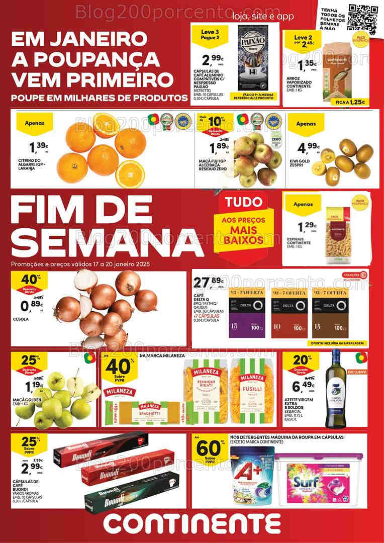 Antevisão Folheto CONTINENTE Promoções Fim de Semana - 17 a 20 janeiro