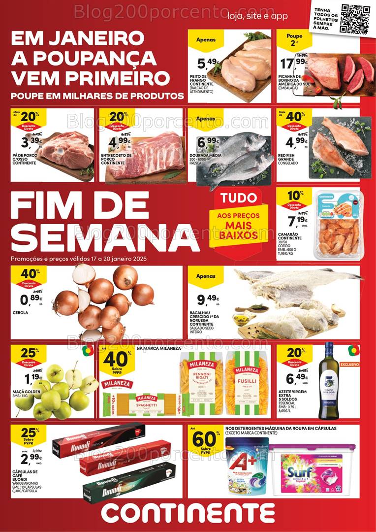 Antevisão Folheto CONTINENTE Promoções Fim de Semana - 17 a 20 janeiro