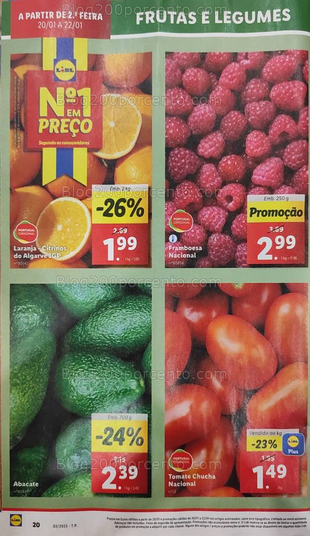 Antevisão Folheto LIDL Supermercado Promoções de 20 a 22 janeiro