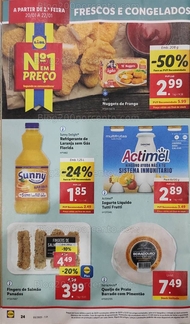 Antevisão Folheto LIDL Supermercado Promoções de 20 a 22 janeiro