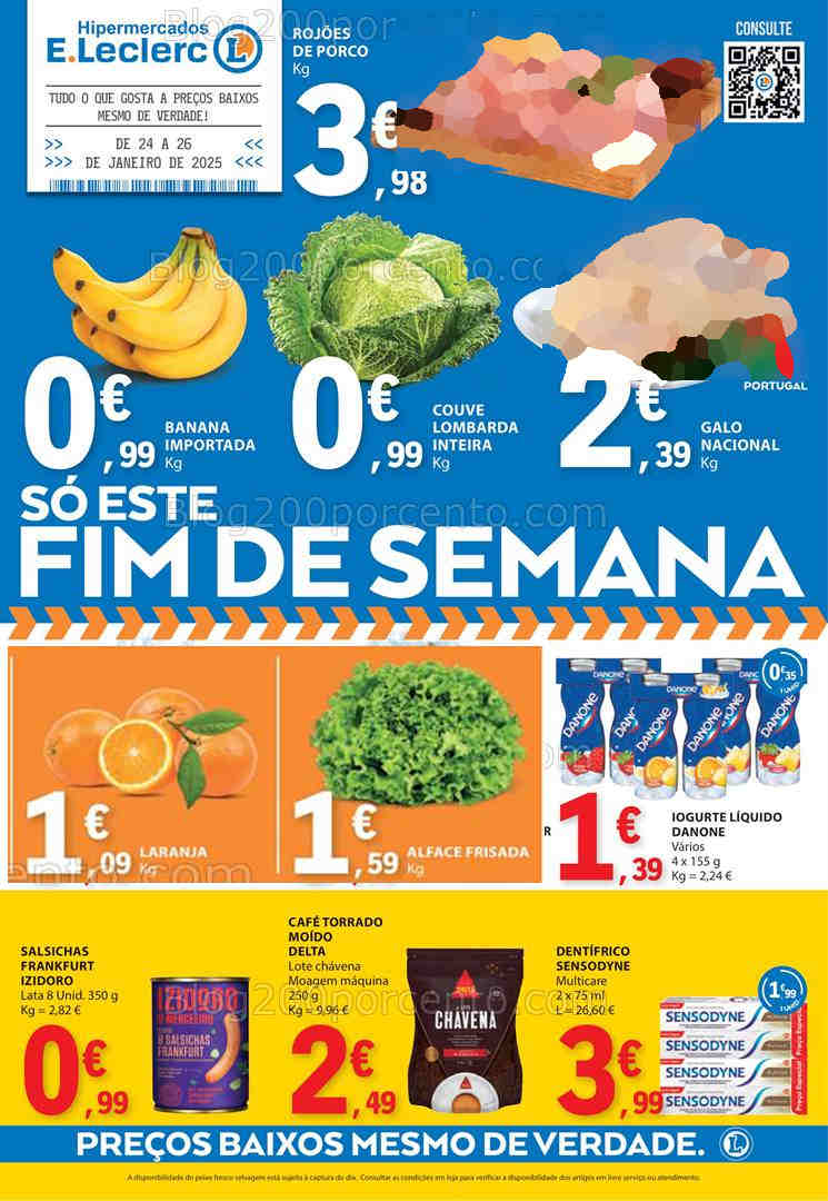 Antevisão Folheto E-LECLERC Promoções Fim de Semana - 24 a 26 janeiro