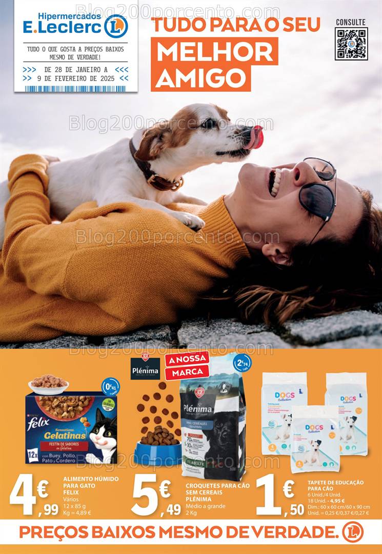 Antevisão Folheto E-LECLERC Pets Promoções de 28 janeiro a 9 fevereiro