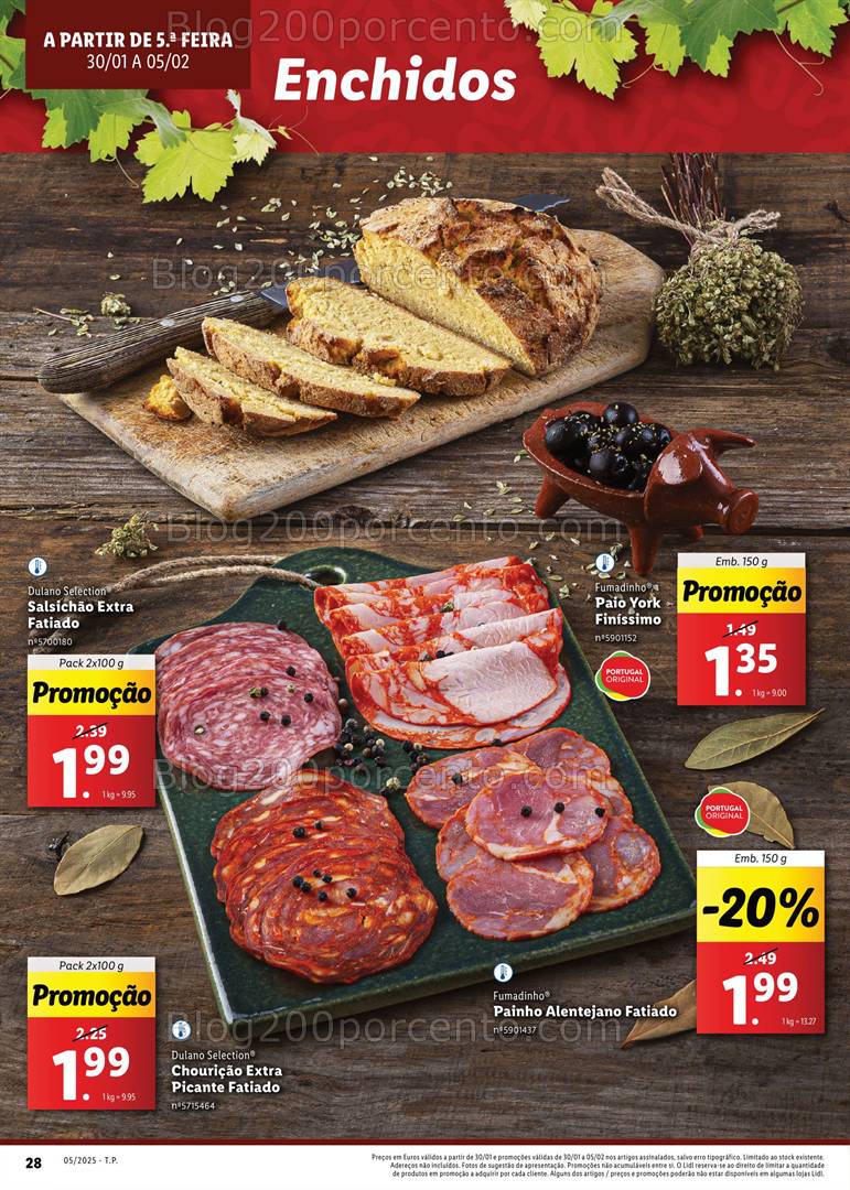 Antevisão Folheto LIDL Feira Queijos e Enchidos Promoções de 30 fevereiro a 5 fevereiro