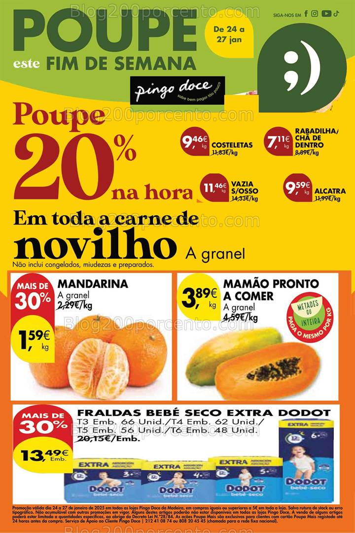 Antevisão Folheto PINGO DOCE Madeira Promoções Fim de Semana - 24 a 27 janeiro