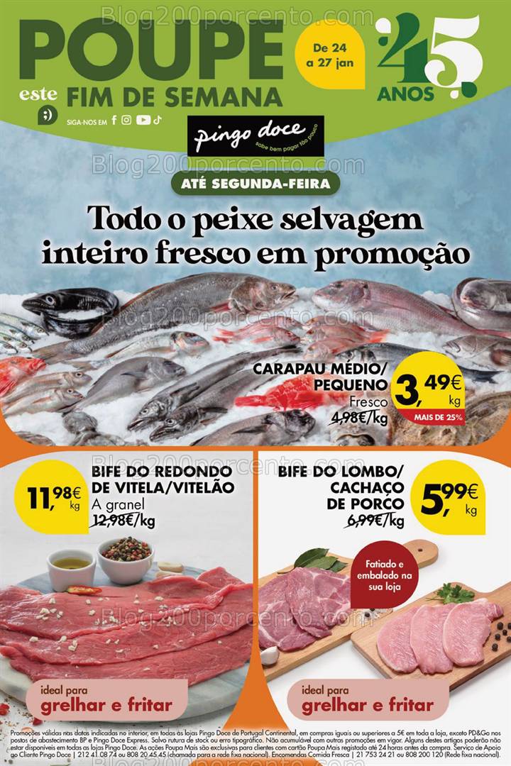 Antevisão Folheto PINGO DOCE Promoções Fim de Semana - 24 a 27 janeiro