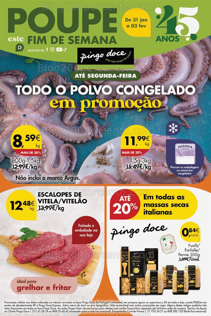 Antevisão Folheto PINGO DOCE Promoções Fim de Semana - 31 janeiro a 2 fevereiro