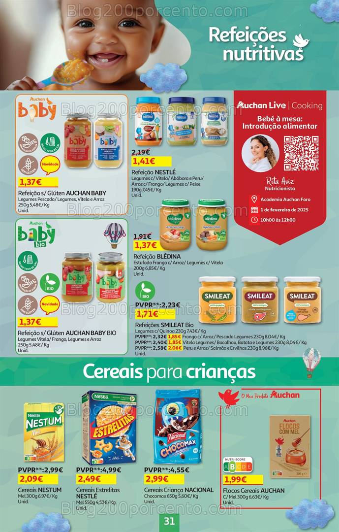 Antevisão Folheto AUCHAN Feira do Bebé Promoções de 29 janeiro a 12 fevereiro